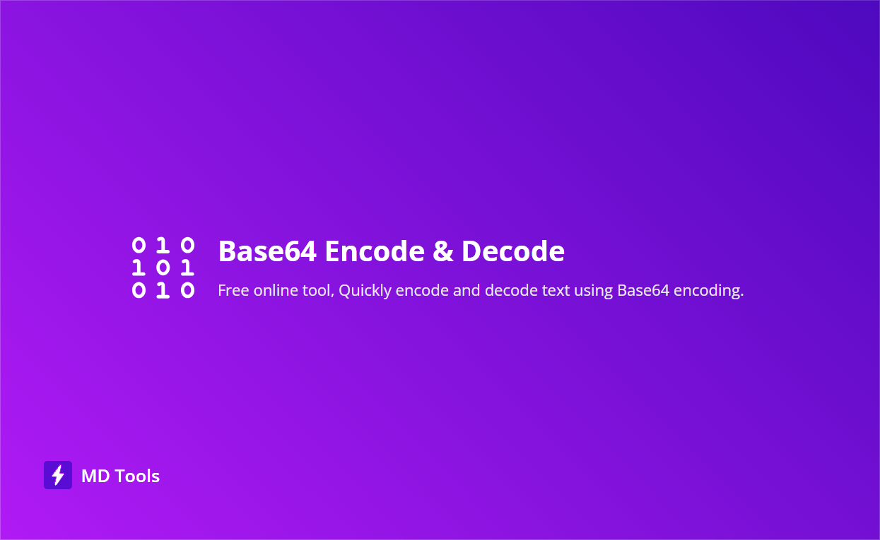 Base64 Encode & Decode | MDToolsOne