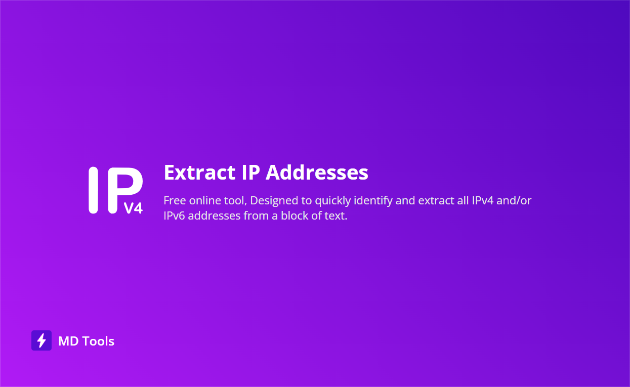 Ip Md Extract IP Addresses | MDToolsOne