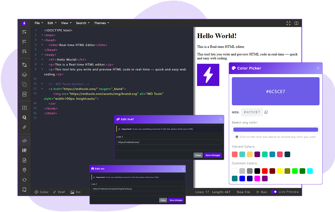 Real-time HTML Editor